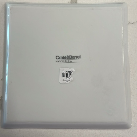 Crate&Barrel Reindeer on Skates Appetizer Plates Set of 4 - Picture 4 of 5